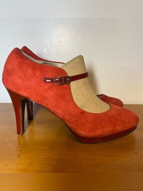 Alfani Women’s 8.5 Syssy Mary Jane Round Toe Stiletto Heel Pumps Christmas Red